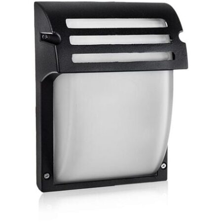 V-TAC VT-754 Portalampada lampada led da muro design moderno da parete IP44 vetro e allumini nero 1xE27 sku 7076