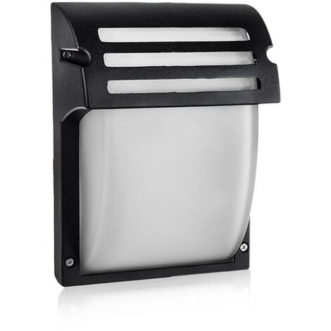 V-TAC VT-754 Portalampada lampada led da muro design moderno da parete IP44 vetro e allumini nero 1xE27 sku 7076