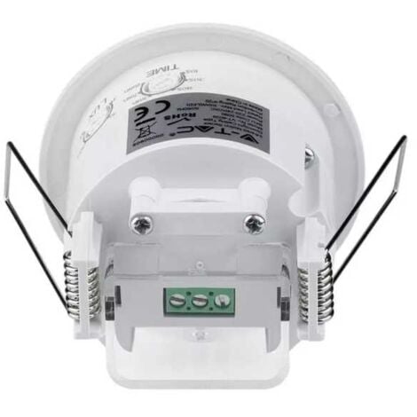 V-TAC VT-8029 Sensore di movimento infrarossi PIR 360° a incasso da soffitto  IP20 sku 5090