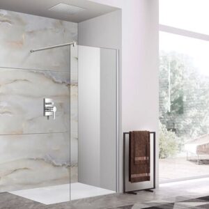 Parete Doccia Walk-In Vetro 8 MM Trasparente Temperato Anticalcare 80 x h195 cm