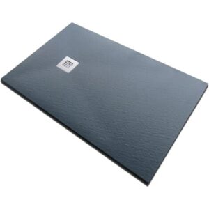 Piatto doccia in pietra SOLIDSTONE alto 2,8 cm – Antracite Grafite nero 80×100