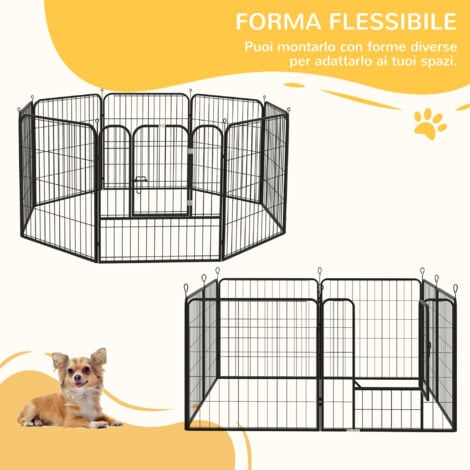 PawHut Recinto per Cani e per Cuccioli da Interno ed Esterno
