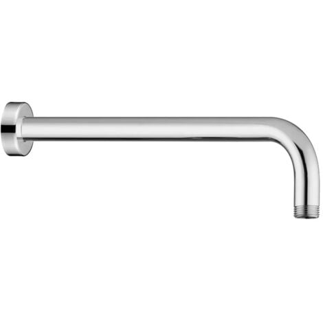 Set doccia cromo braccio tondo 35 cm + soffione tondo 20 cm in acciaio