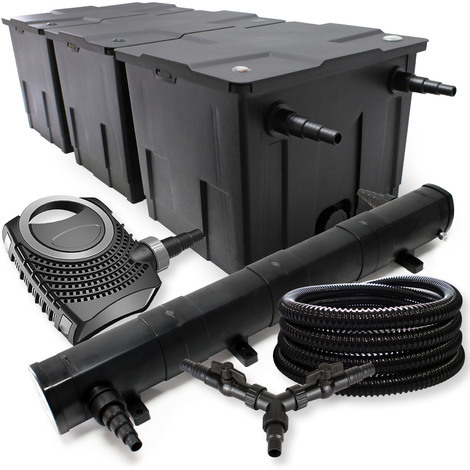 SunSun set per laghetti filtro 90000l chiarificatore 72W pompa 80W tubo 25m