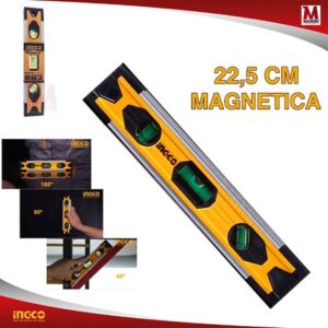 Mini livella magnetico 22,5 cm alluminio – Ingco HMSL01030