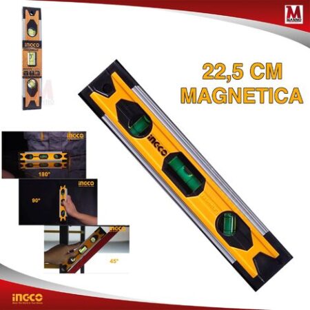 Mini livella magnetico 22,5 cm alluminio - Ingco HMSL01030