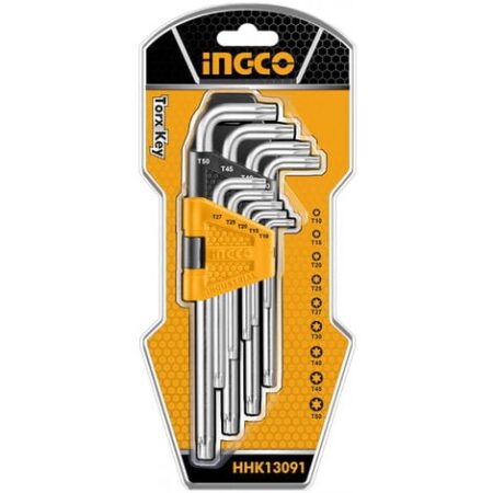 SET 9 CHIAVI TORX CON FORO LUNGHE Ingco HHK13091