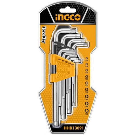 SET 9 CHIAVI TORX CON FORO LUNGHE Ingco HHK13091