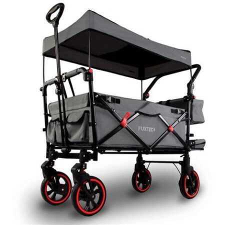 Fuxtec carrello pieghevole premium per il trasporto dei bambini con tettuccio CT850 GRIGIO