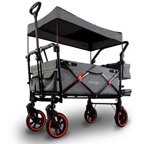 Fuxtec carrello pieghevole premium per il trasporto dei bambini con tettuccio CT850 GRIGIO