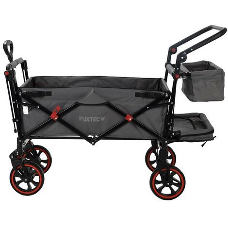 Fuxtec carrello pieghevole premium per il trasporto dei bambini con tettuccio CT850 GRIGIO