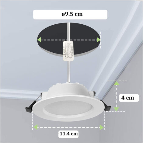 Faretto a Incasso Soffitto LED 9W Rotondo Bianco Luce Fredda Alette Scomparsa
