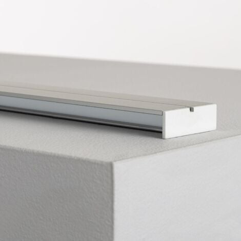 Profilo in Alluminio Superficie di Modanatura Doppia 1m per Strisce LED fino a 10mm Coperchio Traslucido