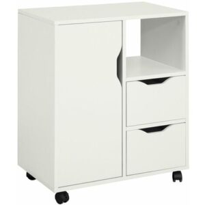 SoBuy Carrello Tavolino da salotto Comodino Piccolo Comodino Bianco Comodini L60P35A70cm FBT105-W