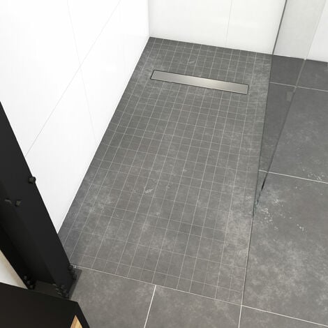 Vassoio doccia con piastrelle 90x160 cm su misura intercouble con pioggia lineare 160 salto
