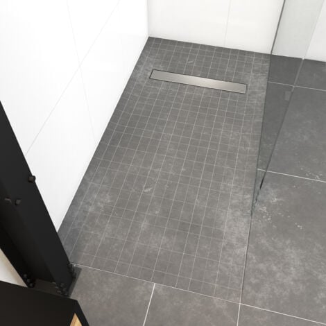Vassoio doccia con piastrelle 90x160 cm su misura intercouble con pioggia lineare 160 salto