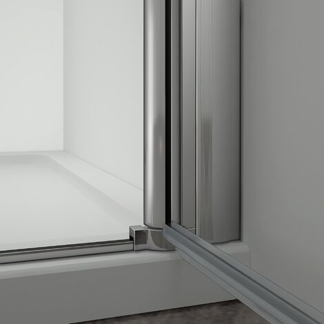 197cm Porta Doccia Per Nicchia Apertura Battente In Vetro Temperato Trasparente Anticalcare Telaio Cromo Lucido larga 76cm