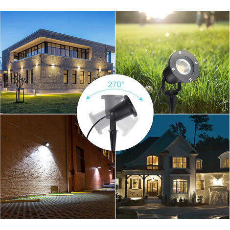 Picchetto Faretto LED Da Giardino Lampada LED Segnapasso GU10 Orientabile Nero