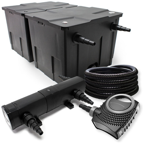 Set per laghetti fino a 60000l Filtro Chiarificatore UVC 36W Pompa 80W Tubo 25m