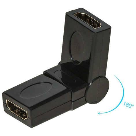 Adattatore connettore hdmi femmina femmina snodabile 180 tv lcd dvd