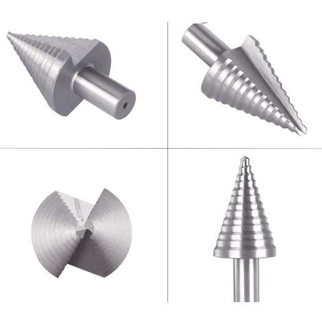 Fresa Conica a Gradini 4-42mm Punta Allarga Fori Elicoidale Gambo 25mm