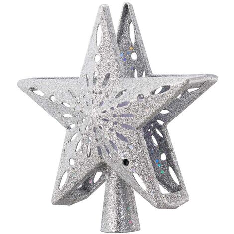 Puntale Proiettore LED per Albero di Natale Forma Stella Silver Gioco di Luce