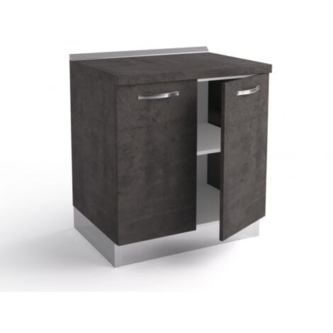 Base cucina 80x60x84 cm in legno color lava con due ante - Massa