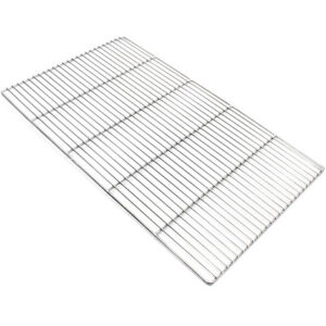 Wiltec Griglia rettangolare in acciaio inox 67 x 40 cm per barbecue a carbone e a gas
