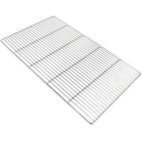 Wiltec Griglia rettangolare in acciaio inox 67 x 40 cm per barbecue a carbone e a gas