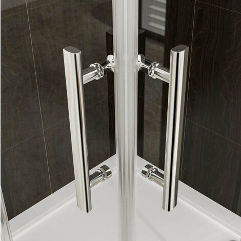 Box Doccia Semicircolare Due Porte Battenti Vetro temperato Trasparente Anticalcare 6mm Telaio Cromo Lucido 80x80x195 cm