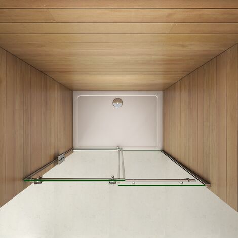 150x195 cm Porta Doccia Per Nicchia Anta Scorrevole Ingresso Laterale in Vetro 6 mm Temperato Trasparente Telai In Alluminio Cromato Lucido