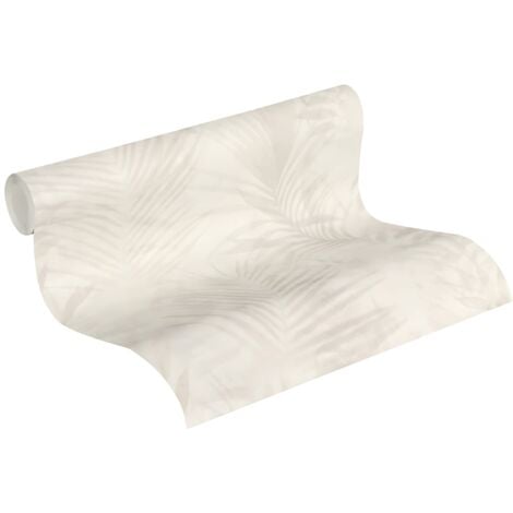 Carta da parati natura Profhome 374113 Carta da parati TNT leggermente strutturata con design giungla opaca beige bianco-crema grigio 5,33 m2
