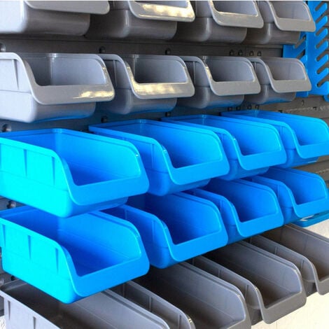 Pannello Parete Porta Utensili 43pz Da Lavoro Con Vaschette E Ganci In Plastica