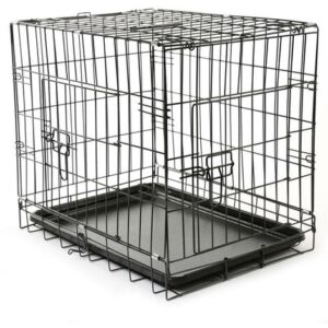 TRESKO Gabbie Pieghevole 62 x 45 x 52 cm per Cani e Gatti  Trasportino con 2 Porte in Metallo  Box per Animali  Cuccia Pieghevole con Vassoio Rimovibil