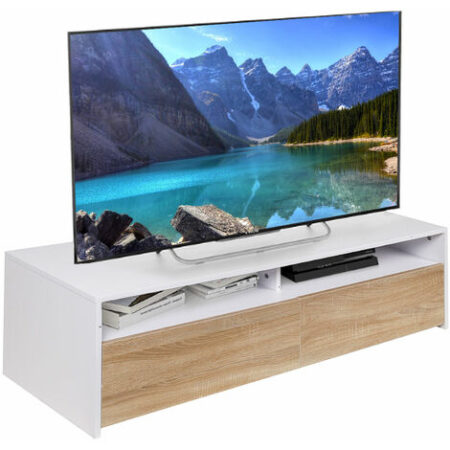 Mobile TV in Legno Mobiletto Televisione design Moderno Scomparti e Ante Quercia