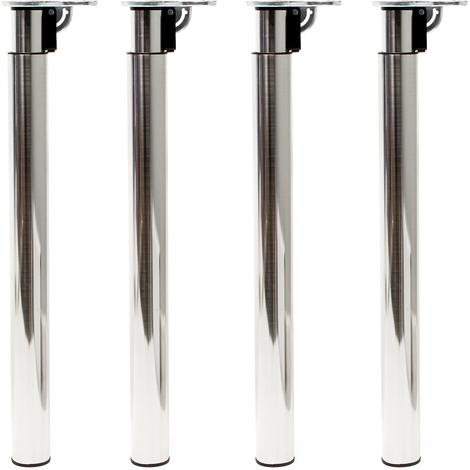 Set 4 gambe per tavolo regolabili in altezza 70-110 cm nichel Piedi per mobili