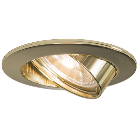 QAZQA + Faretto da incasso edu - Moderno - Alluminio - Ottone - Tondo Max. 1 x Watt
