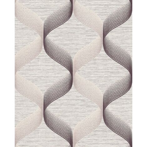 Carta da parati stile retro EDEM 1034-14 Carta da parati in vinile strutturata con motivo grafico luccicante crema beige marrone 5,33 m2