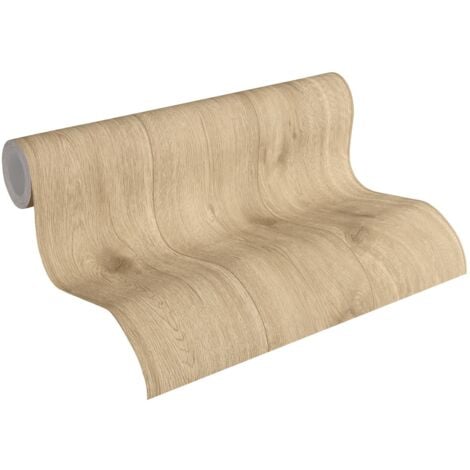 Carta da parati aspetto legno Profhome 300434 Carta da parati TNT liscia in stile country opaca marrone beige 5,33 m2