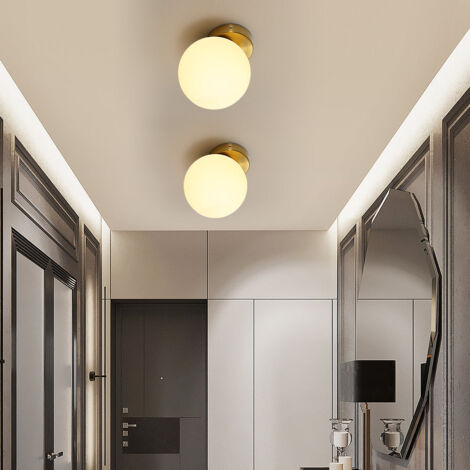 GOECO Applique Murale Moderna, Plafoniera a Sfera di Vetro, Lampada da Parete Interna per Studio, Corridoio, Spogliatoio E27