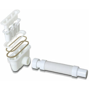 Sifone Pilettone per Scarico doccia da 162 mm Forma Lunga Ellittica con Tubo Di Scarico Regolabile 300-1000 mm