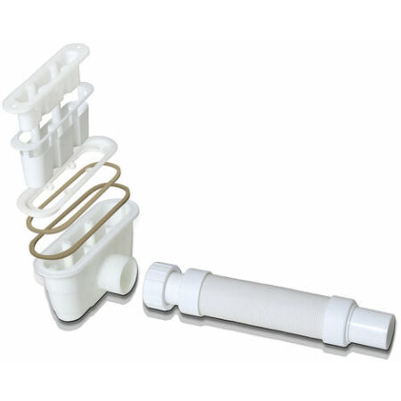 Sifone Pilettone per Scarico doccia da 162 mm Forma Lunga Ellittica con Tubo Di Scarico Regolabile 300-1000 mm
