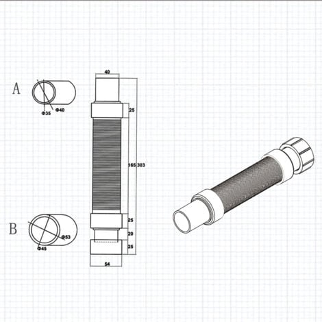 Sifone Pilettone per Scarico doccia da 162 mm Forma Lunga Ellittica con Tubo Di Scarico Regolabile 300-1000 mm