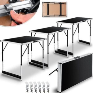 KESSER® Tavolo multifunzionale Profi 3 pezzi  100 x 60 cm  Tavolo per tappezzeria Portata 30 kg per tavolo Con funzione estraibile Tavolo pieghevole Tavolo per mercatini dell’usato Tavolo laterale  Ne