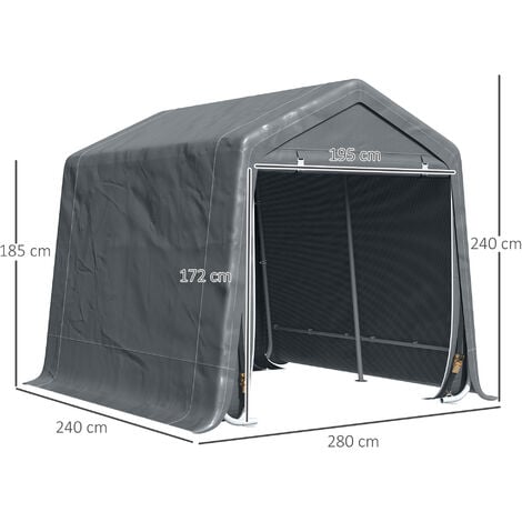 Outsunny Tendone Garage all'Aperto 2.8x2.4 m per Auto, Moto e Bici