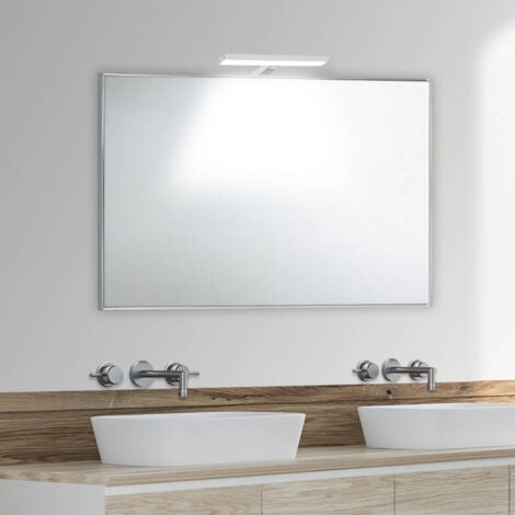 Specchio bagno su misura con cornice esterna in alluminio  fino a 160 cm  fino a 80 cm