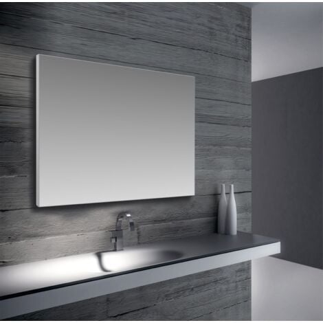 Specchio bagno su misura con cornice esterna in alluminio  fino a 160 cm  fino a 80 cm