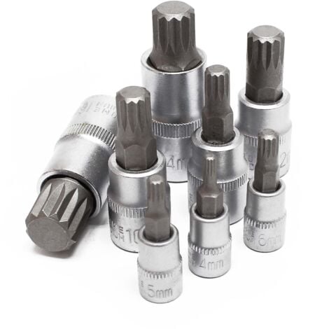 Wiltec Set di chiavi a bussola XZN Filettatura interna multidente 8 pezzi M4 – M16