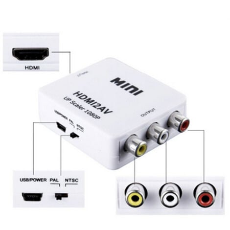 Adattatore Convertitore Mini Video da HDMI a AV RCA Interfaccia HDMI2 DMI2AV