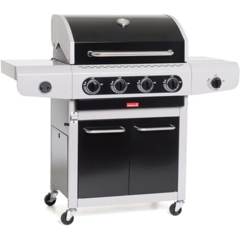 barbecue a gas barbercook "siesta 412" con fornello laterale 4 bruciatori